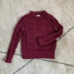 LL Bean classic cable knit fisherman’s sweater